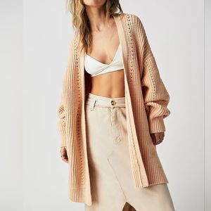 Free People Nightingale Cardi - L - Georgia Peach (like new)